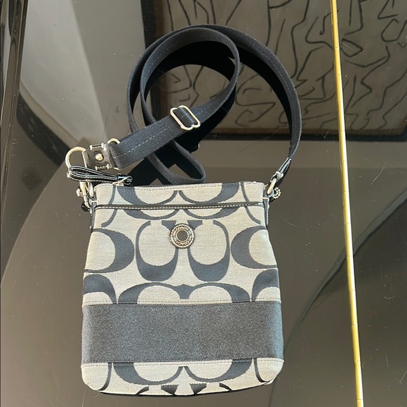 Coach Black and Gray Signature Crossbody Bag - Picture 1 of 15